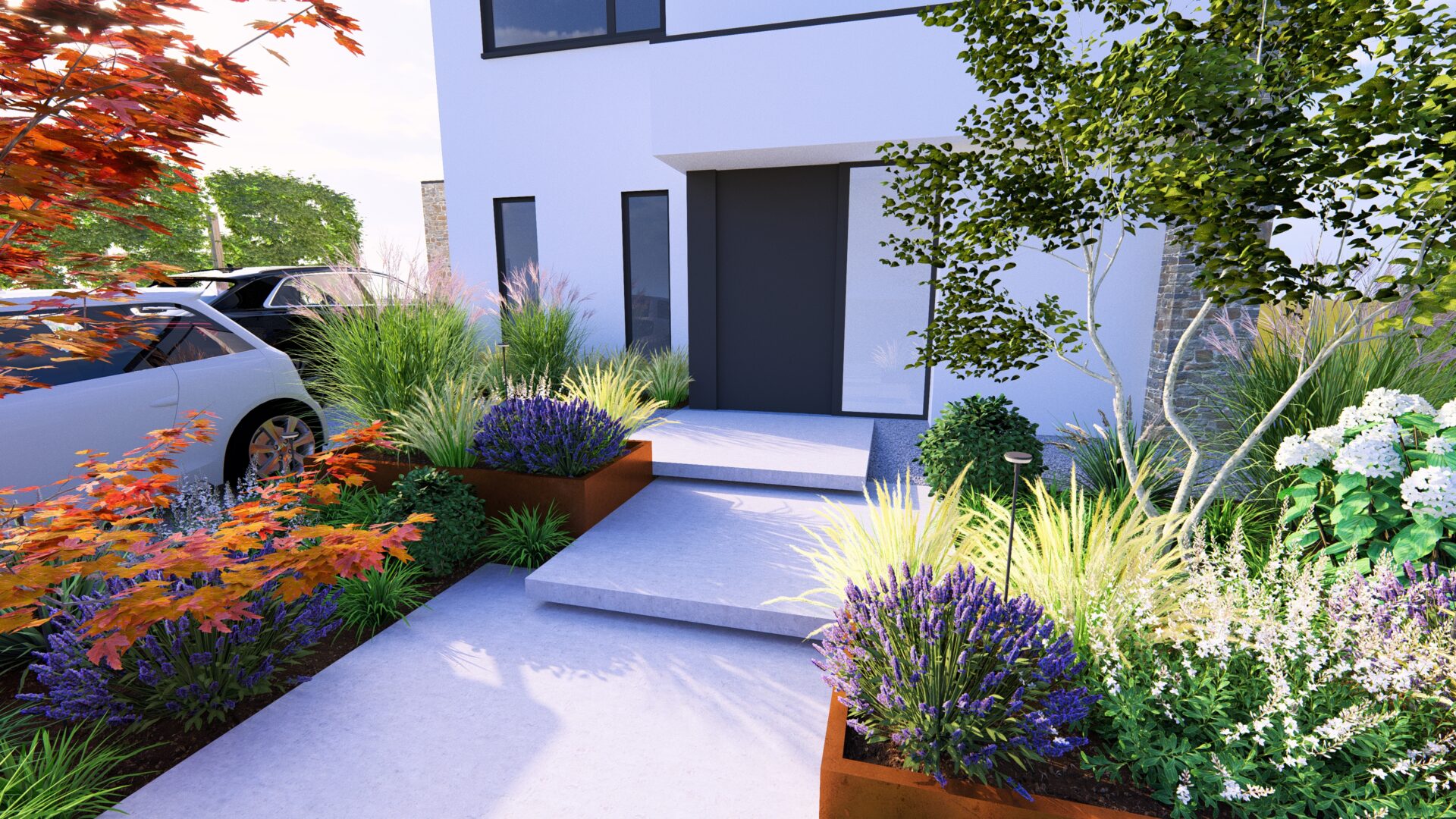 amenagement-terrain-en-pente-devanture-maison